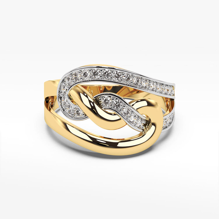 Pierścionek ze złota z cyrkoniami