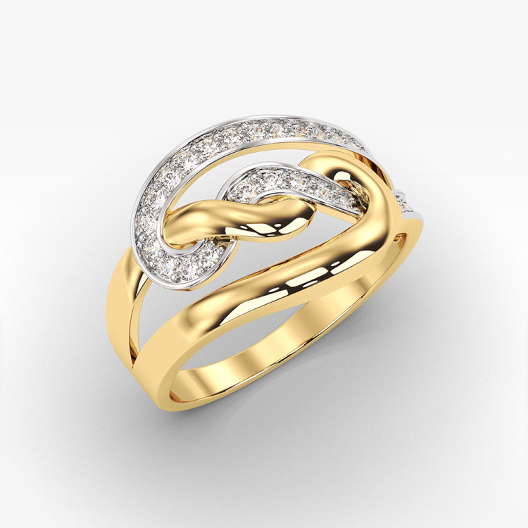 Pierścionek ze złota z cyrkoniami