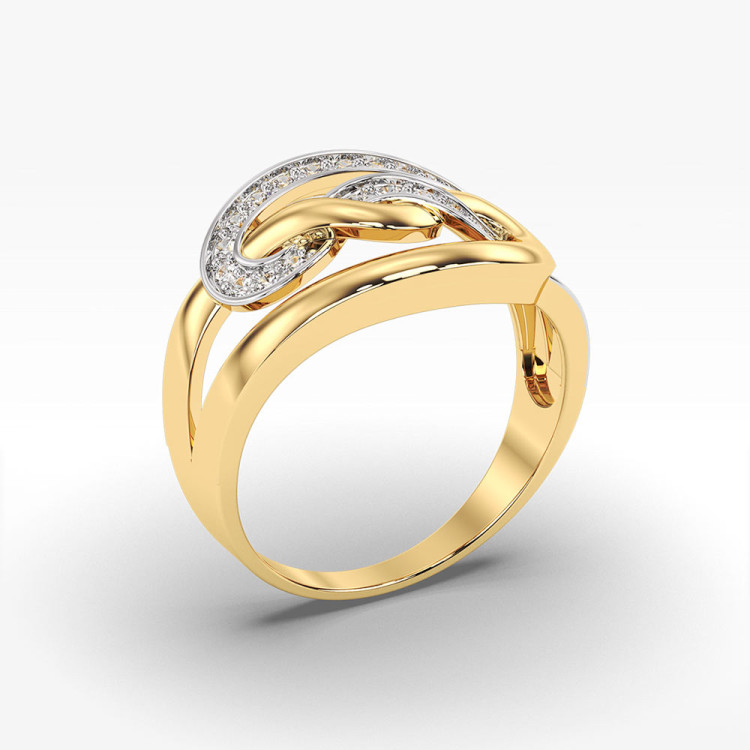 Pierścionek ze złota z cyrkoniami