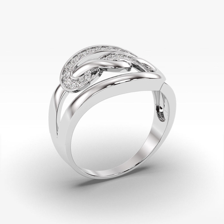 Pierścionek ze złota z cyrkoniami