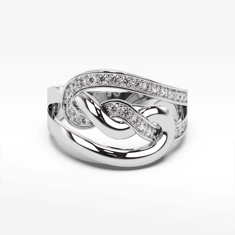 Pierścionek ze złota z cyrkoniami