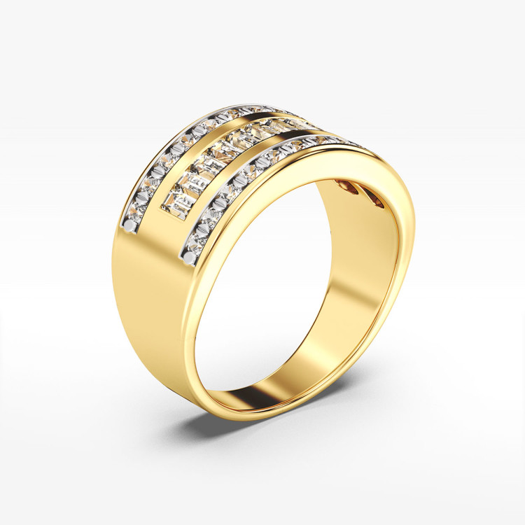 Pierścionek ze złota z białymi cyrkoniami