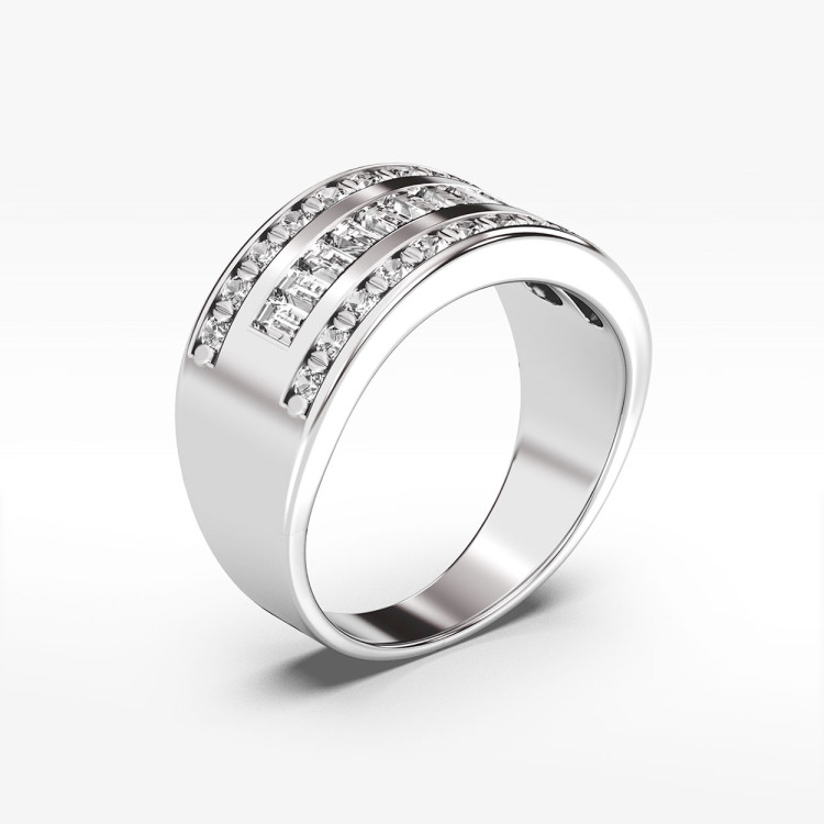 Pierścionek ze złota z białymi cyrkoniami