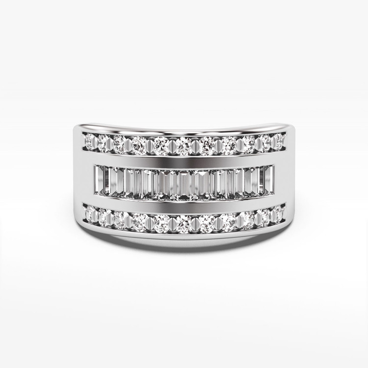 Pierścionek ze złota z białymi cyrkoniami