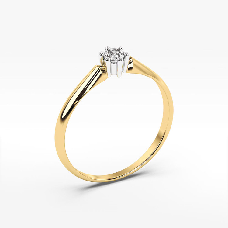 Pierścionek ze złota z cyrkonią