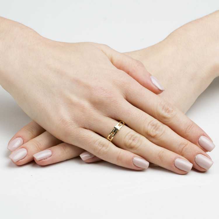 Pierścionek ze złota różaniec z krzyżykiem