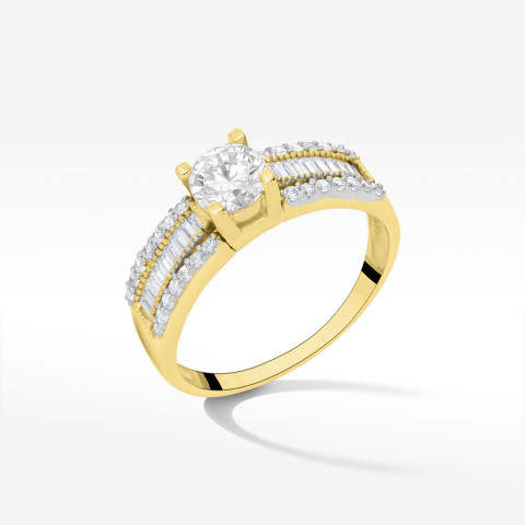 Pierścionek ze złota z cyrkoniami