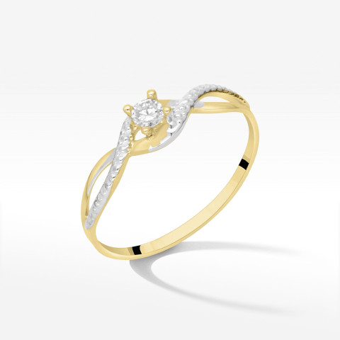 Pierścionek ze złota z cyrkoniami