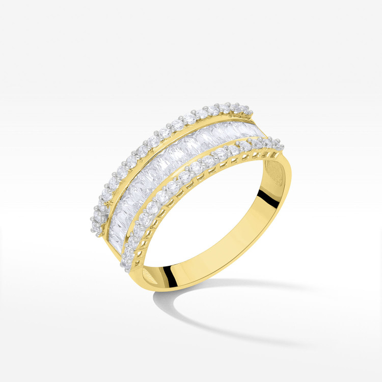 Pierścionek ze złota z cyrkoniami