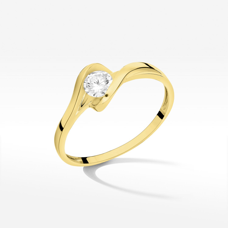 Pierścionek ze złota z cyrkonią