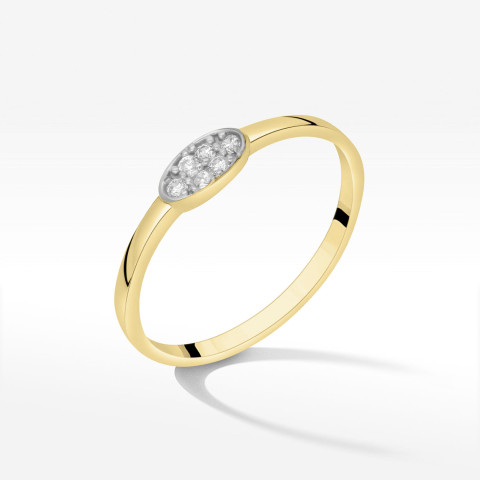 Pierścionek ze złota z cyrkoniami