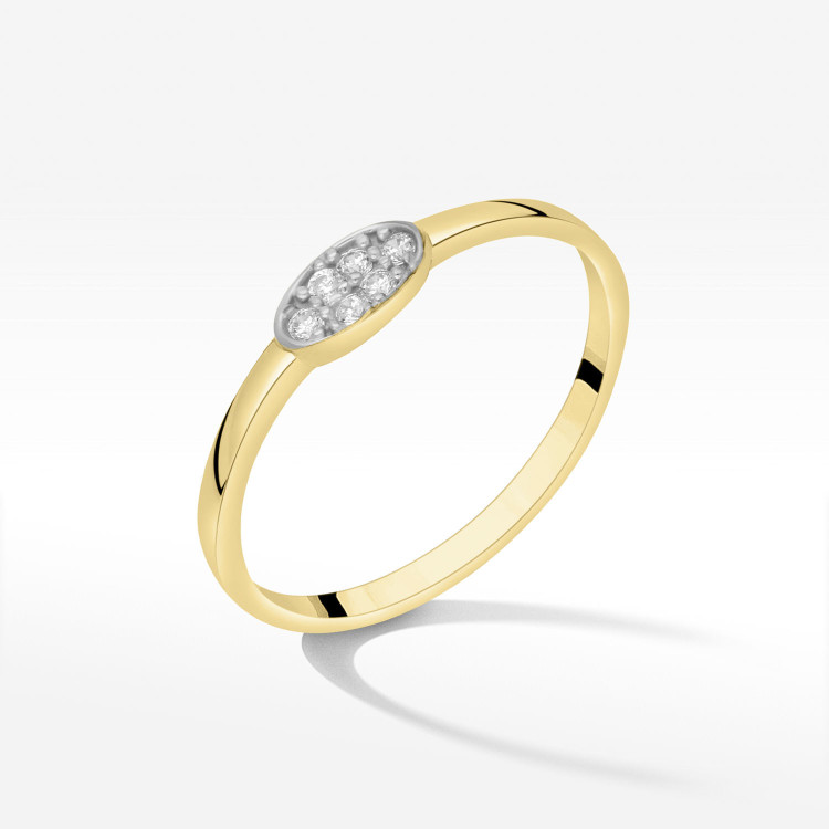 Pierścionek ze złota z cyrkoniami