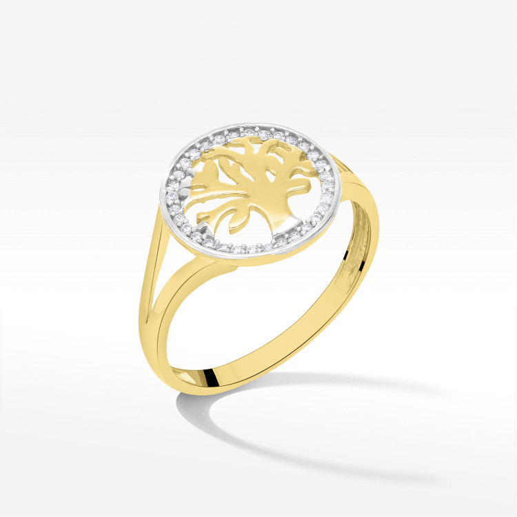 Pierścionek ze złota drzewko szczęścia