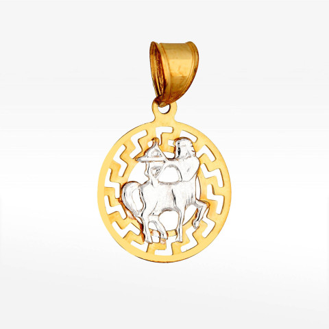 Zawieszka ze złota strzelec z wzorem greckim