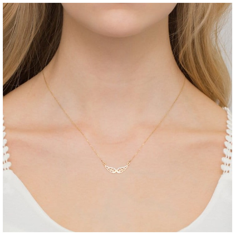 Złota celebrytka z diamentami skrzydełka