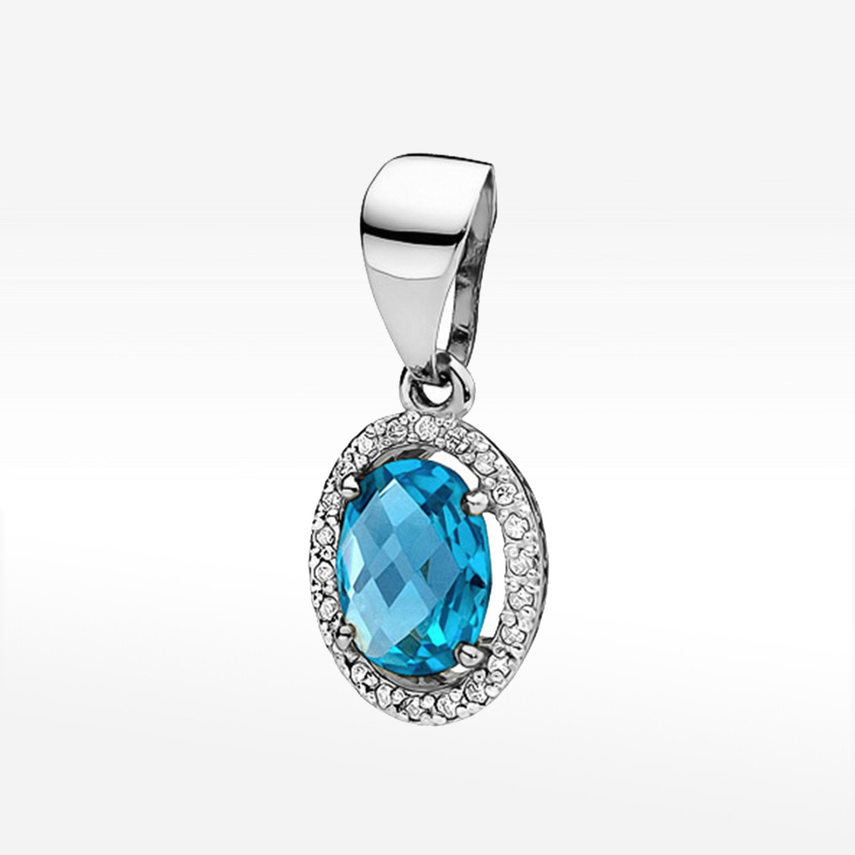 Zawieszka z diamentami i topazem