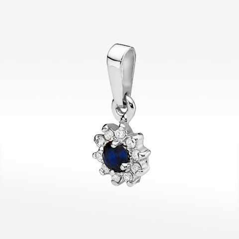 Zawieszka ze złota z szafirem i diamentami