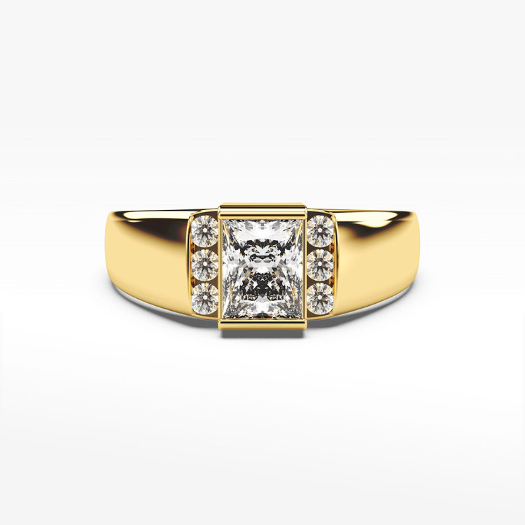 Pierścionek ze złota z białą cyrkonią