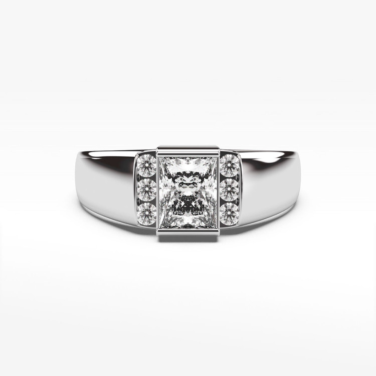 Pierścionek ze złota z białą cyrkonią