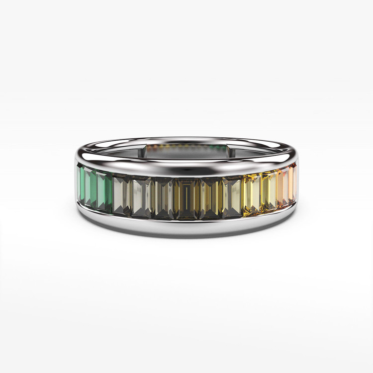 Pierścionek ze złota z kolorowymi cyrkoniami