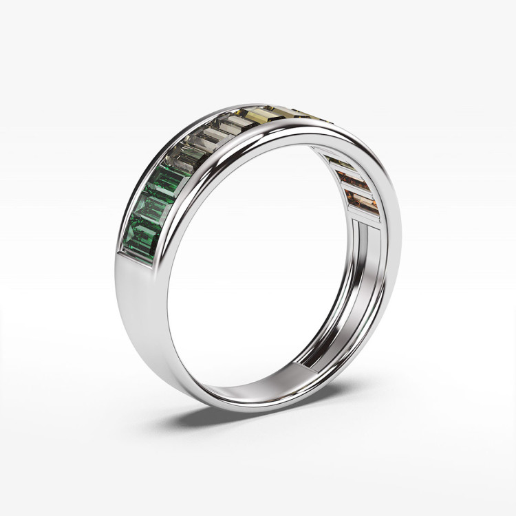 Pierścionek ze złota z kolorowymi cyrkoniami