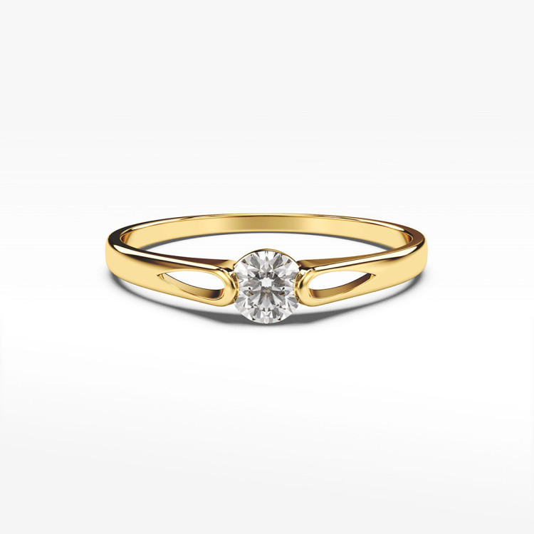 Pierścionek ze złota z cyrkonią