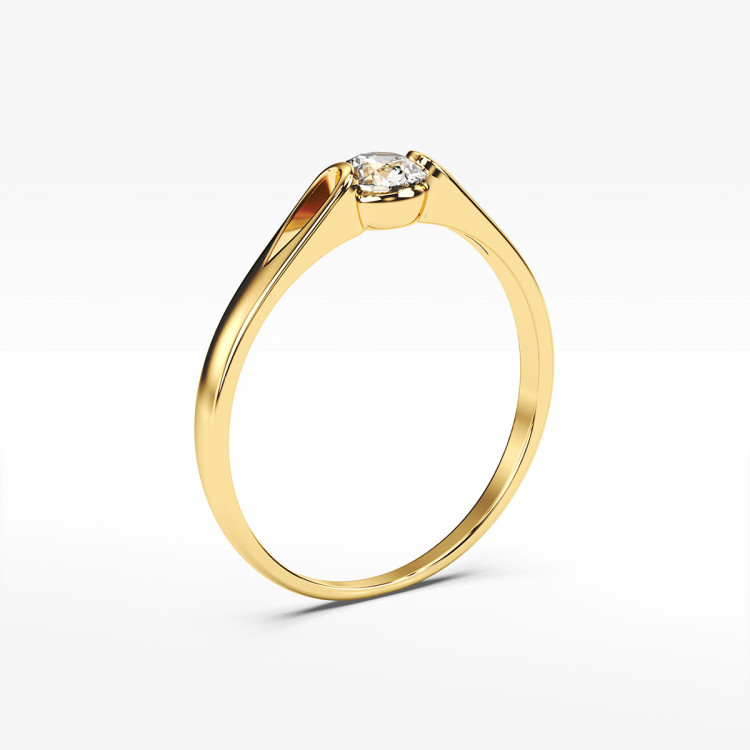 Pierścionek ze złota z cyrkonią