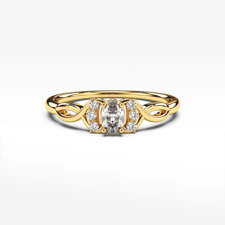 Pierścionek ze złota z cyrkoniami