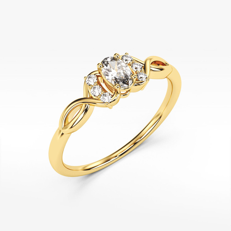 Pierścionek ze złota z cyrkoniami