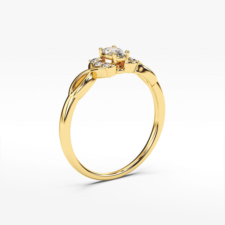 Pierścionek ze złota z cyrkoniami