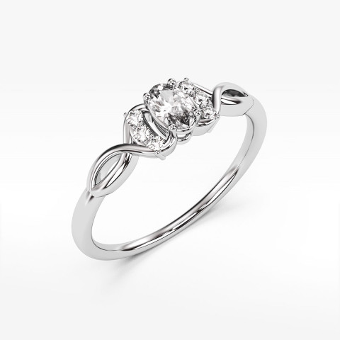 Pierścionek ze złota z cyrkoniami