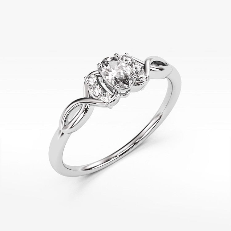 Pierścionek ze złota z cyrkoniami