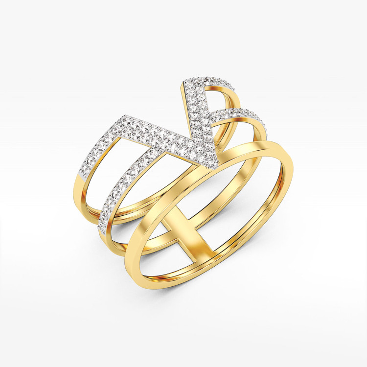 Pierścionek ze złota z cyrkoniami