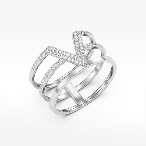 Pierścionek ze złota z cyrkoniami