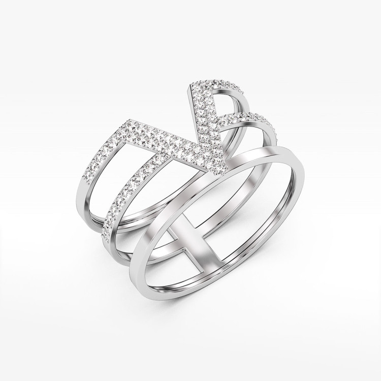 Pierścionek ze złota z cyrkoniami