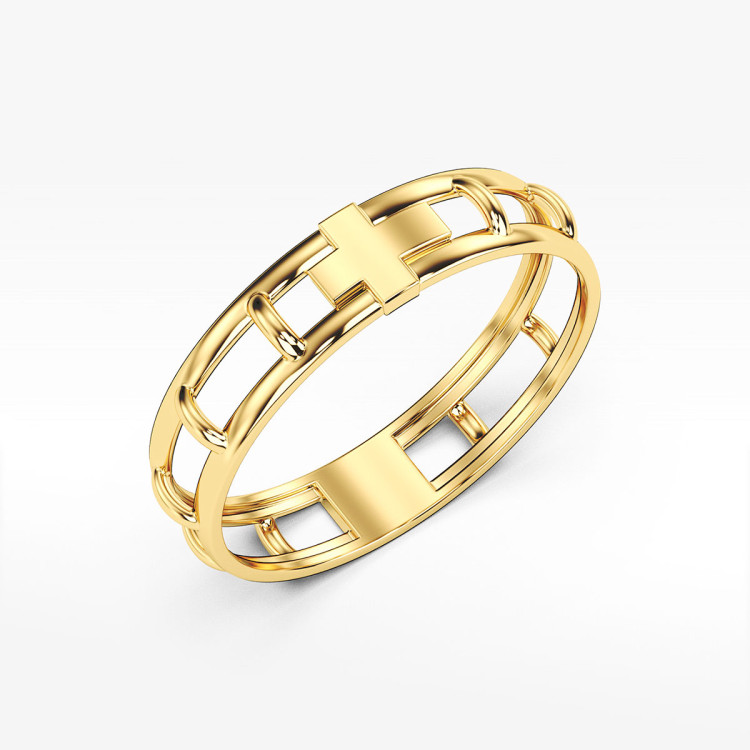 Pierścionek ze złota różaniec z krzyżykiem