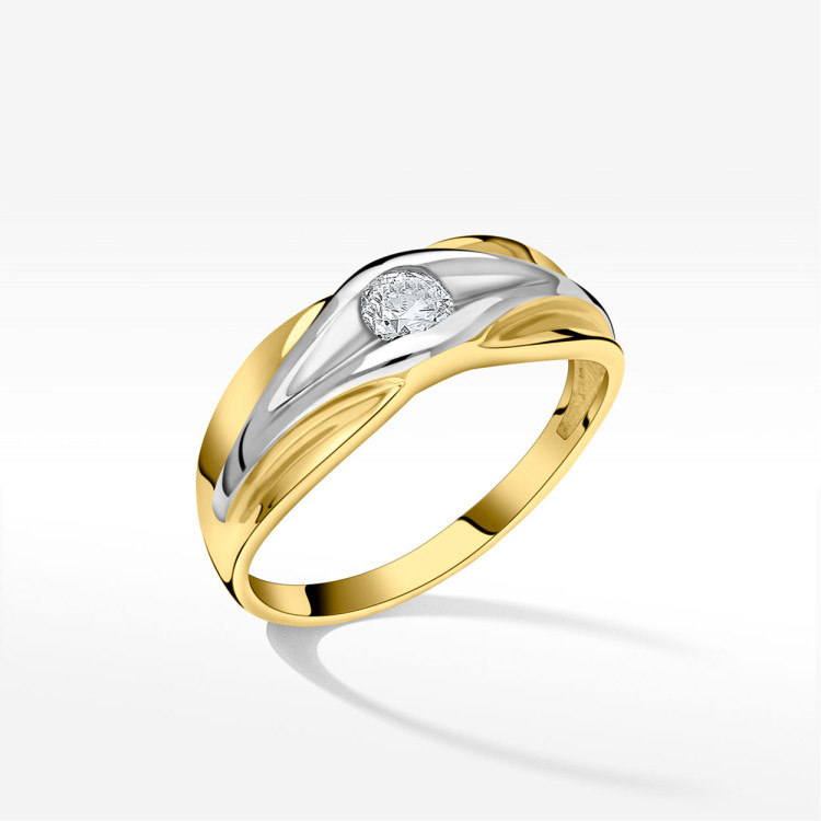 Pierścionek ze złota z cyrkonią