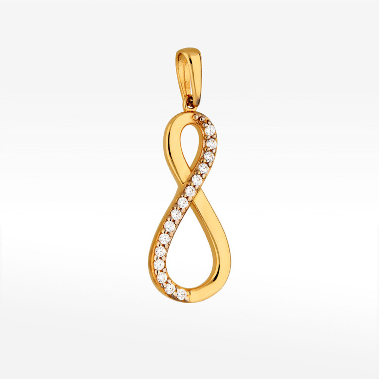 Zawieszka ze złota nieskończoność z cyrkoniami