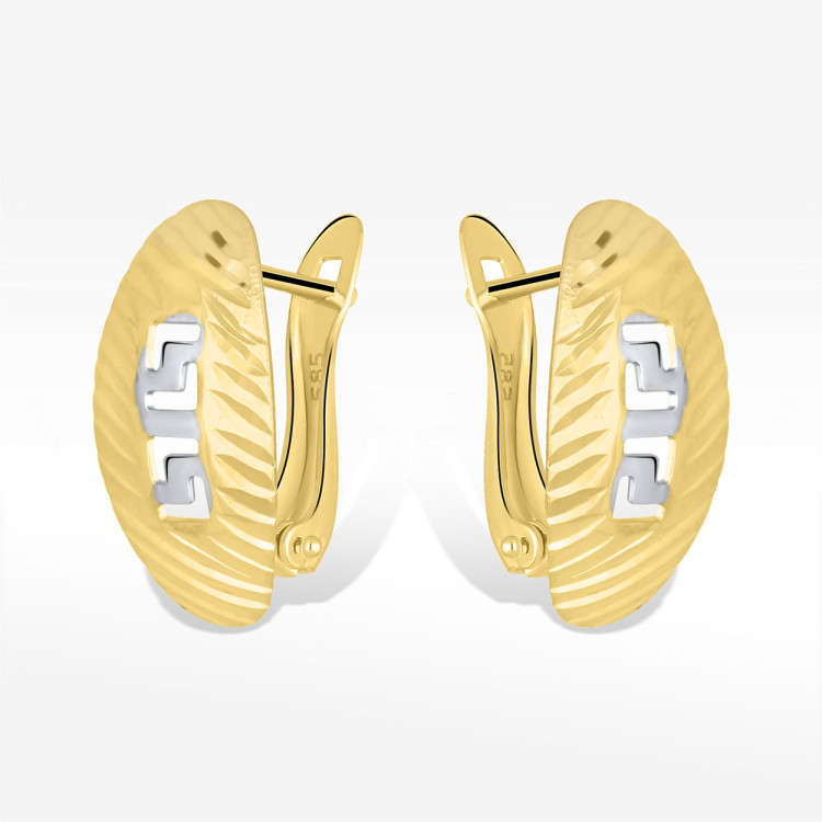 Kolczyki ze złota z wzorem greckim