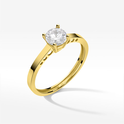 Pierścionek ze złota z cyrkonią