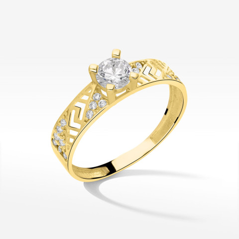 Pierścionek ze złota z cyrkoniami