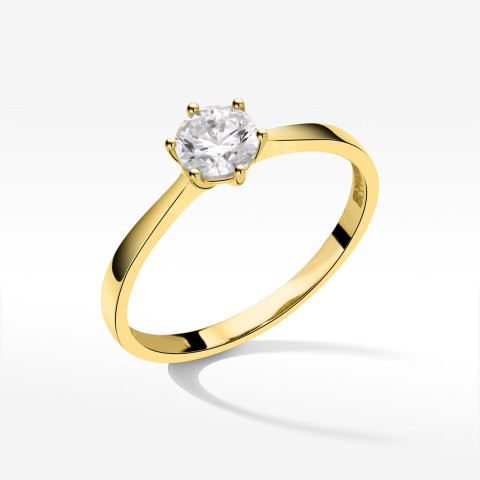 Pierścionek ze złota z cyrkonią