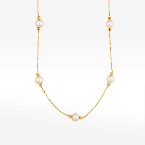 Naszyjnik ze złota 42-45cm perły
