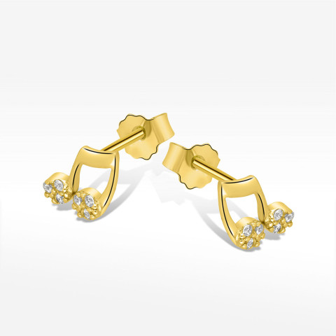 Kolczyki ze złota nutki z cyrkoniami