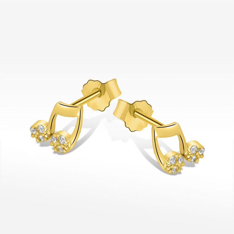 Kolczyki ze złota nutki z cyrkoniami