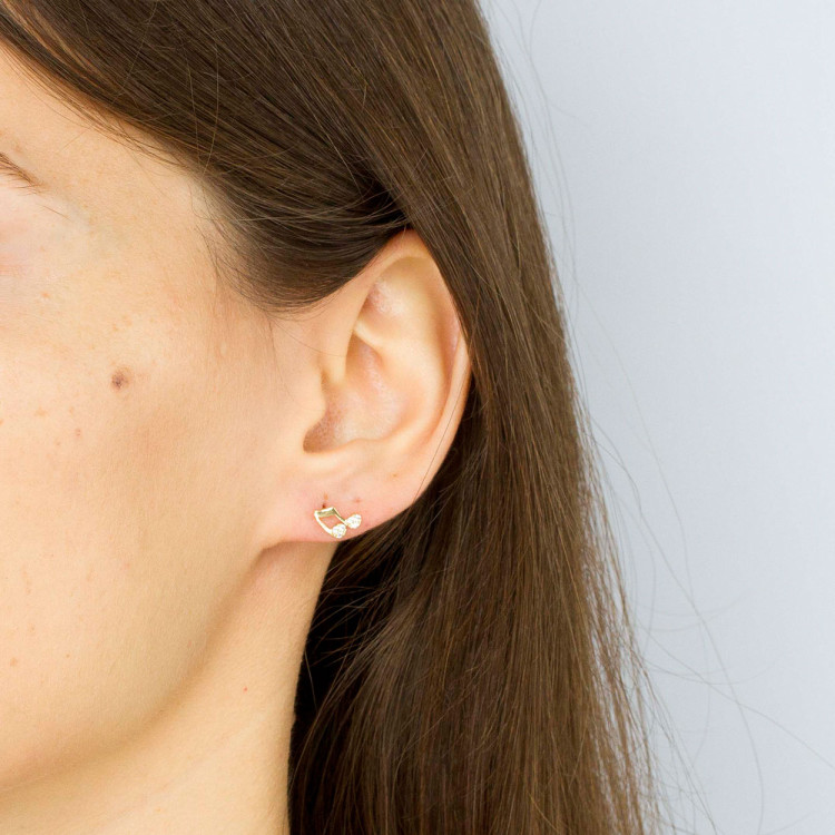 Kolczyki ze złota nutki z cyrkoniami