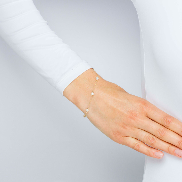 Bransoletka ze złota- perły