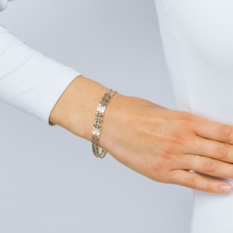 Bransoletka ze złota z wzorem greckim