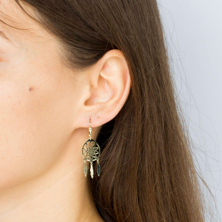 Kolczyki ze złota łapacz snów