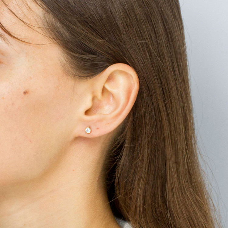 Kolczyki ze złota z białą cyrkonią